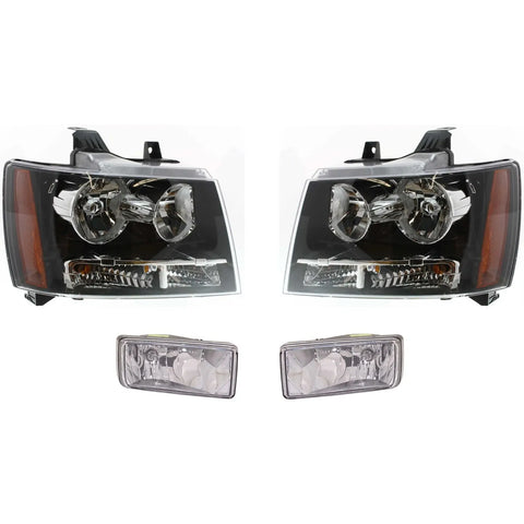 Auto Light Kit For 2007-2014 Chevrolet Tahoe Left and Right Rectangle Fog Light