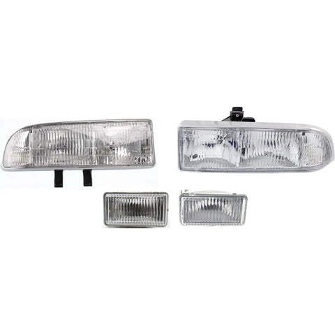 Headlight Kit For 1998-2004 Chevrolet S10 1998-2005 Blazer Left & Right 4pc