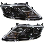 Headlight Set For 2010-2012 Ford Fusion Left and Right Black Housing CAPA 2Pc