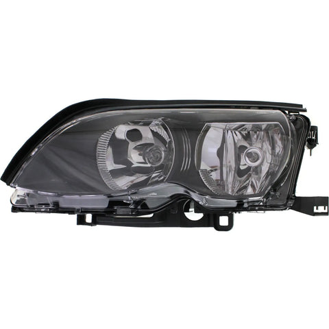 Headlight For 2002-2005 BMW 325i 320i Left Black Housing With Bulb