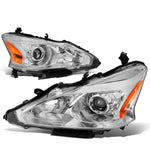 2013-2015 Nissan Altima Sedan Pair Projector Headlight HeadLamp Chrome/Amber