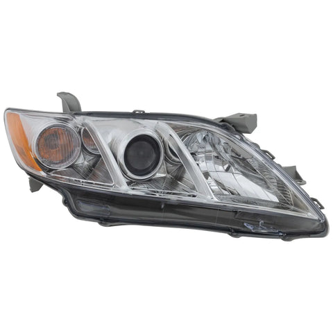 Headlight For 2007-2009 Toyota Camry Right Chrome Housing With Bulb CAPA