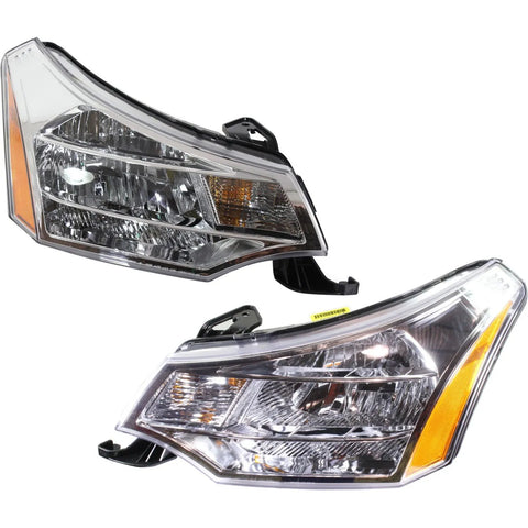 Headlight Assembly Set For 2008-2011 Ford Focus Left Right CAPA Sedan With Bulb