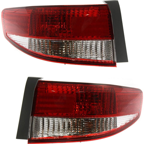 Halogen Tail Light Set For 2003-2004 Honda Accord Outer Clear/Red w/ Bulbs 2Pcs