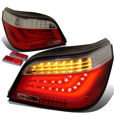 2008-2010 BMW E60 525i 530i 550i M5 3D LED Tube Bar Tail Brake Light Lamps