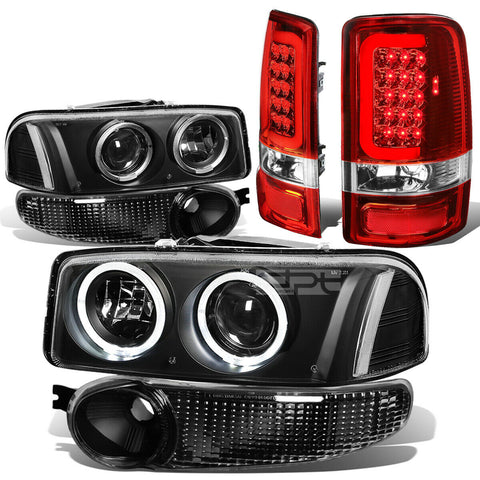 YUKON DENALI BLACK HALO PROJECTOR HEADLIGHT+BUMP