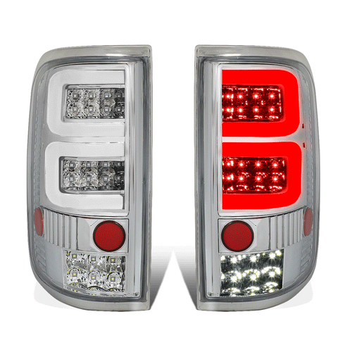 2004-2008 d F150 Lobo LED 3D C-Tube Tail Brake Light Stop Lamp Chrome