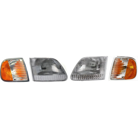 Headlight Kit For 1997-2003 Ford F-150 Left and Right 4pc CAPA