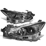 2014-2016 Mazda 3 Pair Black Housing Clear Corner Projector Headlight/Lamp