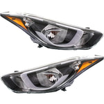 Headlight Set For 2014 2015 2016 Hyundai Elantra Left and Right With Bulb 2Pc