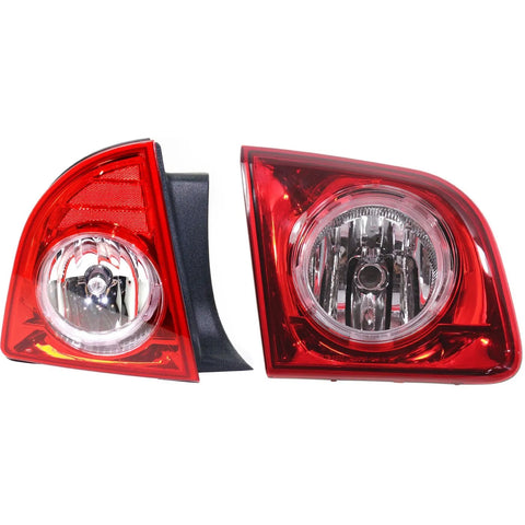 Tail Light Set For 2008-2012 Chevrolet Malibu Left Inner Outer Clear/Red Halogen