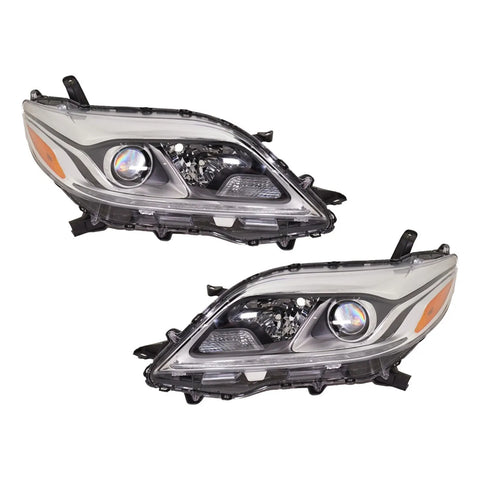 Headlight Set For 2015-2020 Toyota Sienna Driver and Passenger Side HID/Xenon