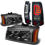 03-07 SILVERADO BLACK CRYSTAL HEADLIGHT+CHRO