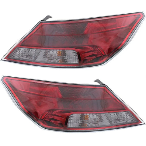 Halogen Tail Light Set For 2012-2014 Acura TL Clear & Red Lens w/ Bulbs 2Pcs