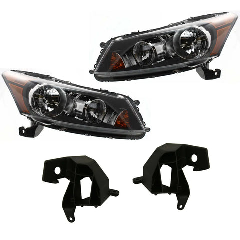 Headlight Kit For 2008-2012 Honda Accord Driver and Passenger Side Sedan