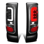 1994-2002 Dodge Ram 1500 2500 3500 LED C-Tube Tail Brake Light Lamps Black