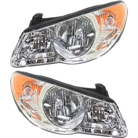 Headlight Set For 2010 Hyundai Elantra Sedan Left and Right With Bulb 2Pc