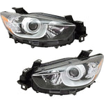 Headlight Set For 2013-2016 Mazda CX-5 Driver and Passenger Side CAPA Clear Lens