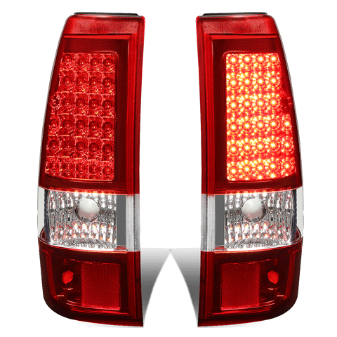 2003-2007 Silverado Sierra 1500 2500 Full LED Tail Brake Light Lamps Set Red