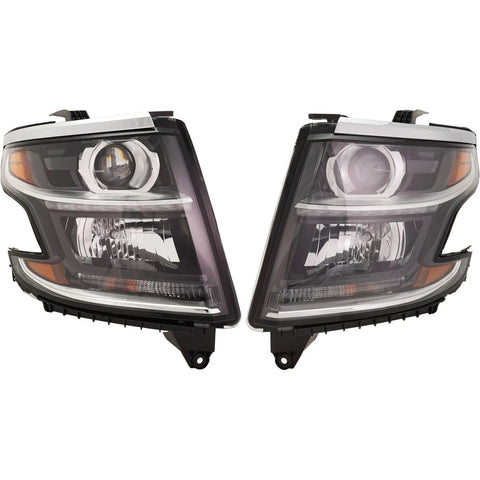 Headlight Set For 2018-2020 Chevrolet Tahoe Left and Right Halogen Assembly