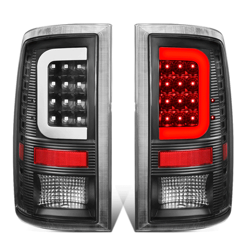 2009-2017 Ram 1500 2500 Truck LED C-Tube Bar Tail Brake Light Lamp Set Black