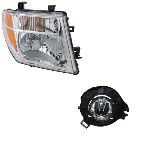 Headlight Kit For 2005-2008 Frontier Right 05-07 Pathfinder Clear Lens Halogen