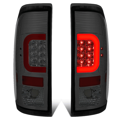 1999-2007 d Super Duty F150 Red LED C-Bar Tail Brake Light Lamp Smoked