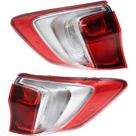 Tail Light Set For 2016-2018 Acura RDX Left Right Outer Clear/Red Halogen CAPA