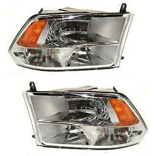 Headlight Set For 2011-18 Ram 1500 Driver and Passenger Side with Quad Lamps