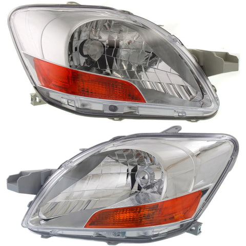 Headlight Set For 2007-2011 Toyota Yaris Sedan Left and Right 2Pc