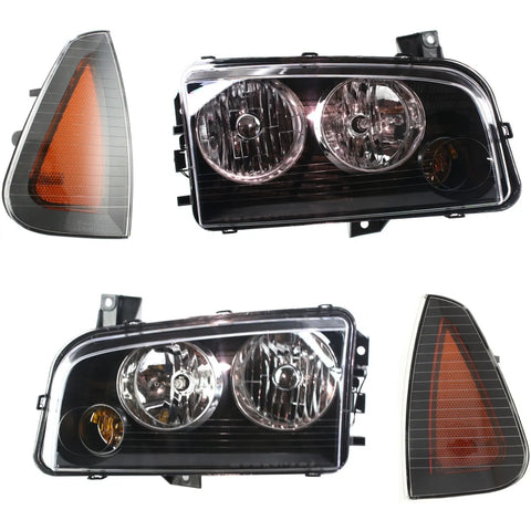 Headlight Kit For 2006-2007 Dodge Charger Left and Right 4Pc