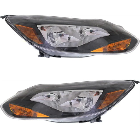 Headlight Set For 2012-2014 Ford Focus ST Titanium Left and Right With Bulb CAPA