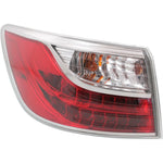 Halogen Tail Light For 2010-2012 Mazda CX-9 Left Outer Clear/Red Lens w/ Bulbs