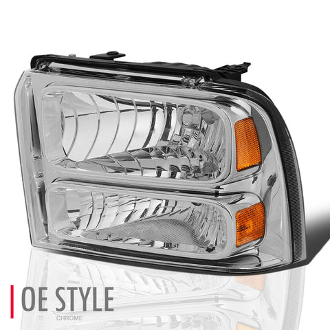 05-07 d Super Duty F250 OE Style Headlight Lamp Left FO2502217 Chrome