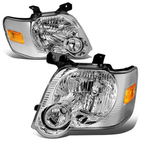 2006-2010 d Explorer Pair Chrome Housing Amber Corner Headlight/Lamp Set