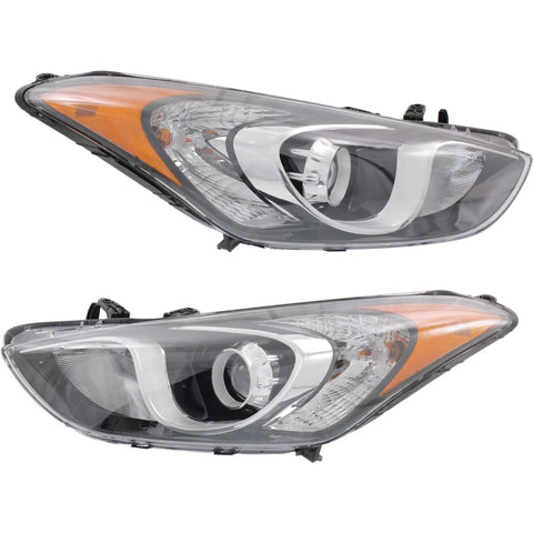 Headlight For 2013-2017 Hyundai Elantra GT Pair Driver and Passenger Side CAPA