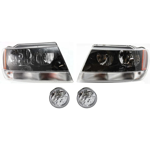 Headlight Kit For 2004 Jeep Grand Cherokee Left and Right 4pc