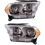 CAPA Halogen Headlight Chrome Interior Left and Right For 2011-13 Dodge Durango