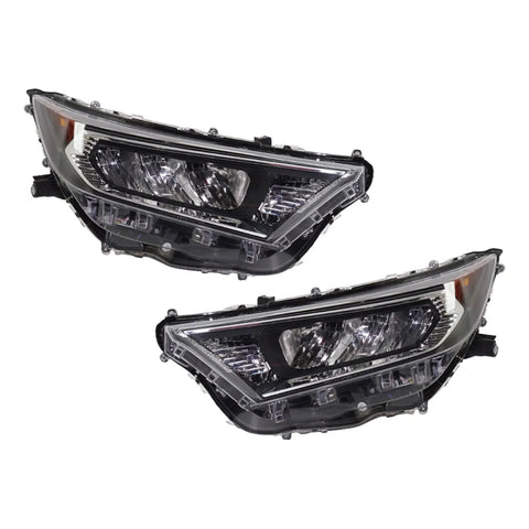 Headlight Set For 2019-2021 Toyota RAV4 Driver and Passenger Side Halogen