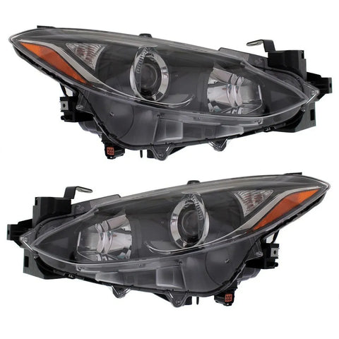 Headlight Set For 2014 2015 2016 Mazda 3 Left and Right With Bulb CAPA 2Pc