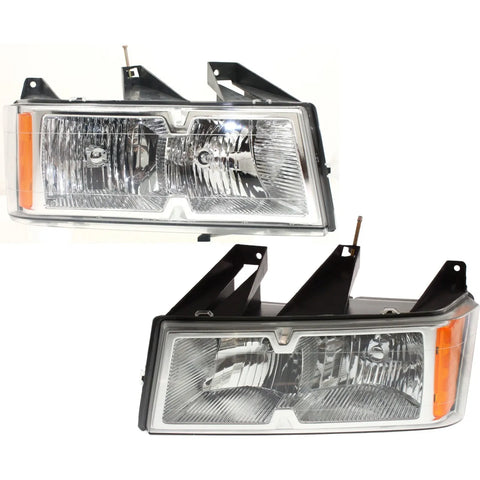 Halogen Headlight Set For 2005-2008 Chevy Colorado Left & Right w/ Bulb(s) Pair