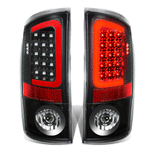 2007-2009 Dodge Ram 1500 2500 Red LED Tube Bar Tail Brake Light Lamps Black