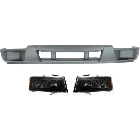 Bumper Cover Kit For 2004-2012 Colorado Front 3pc