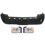 Bumper Cover Kit For 2005-2007 Dodge Dakota Front w/ Corner Light Bulb Shield