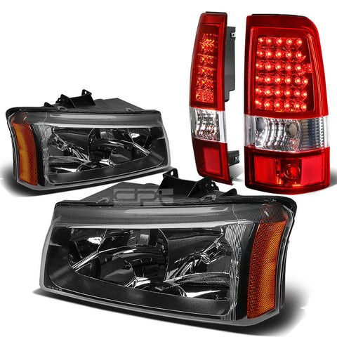 03-07 SILVERADO BLACK CRYSTAL HEADLIGHT+CHRO