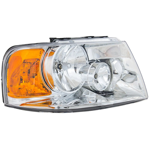 Headlight For 2003 2004 2005 2006 Ford Expedition Right Chrome Housing With Bulb