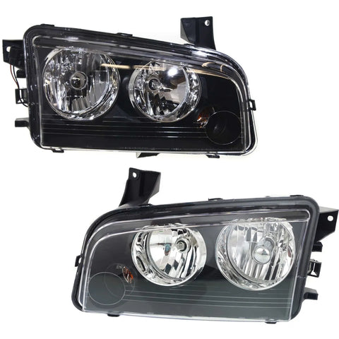 Headlight Set For 2007-2010 Dodge Charger Left and Right With Bulb 2Pc