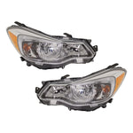 Headlight Set For 2016-2017 Subaru Crosstrek Driver & Passenger Side Clear Lens