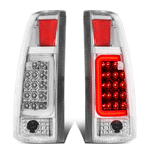 1988-2000 Chevy C/K Pickup Suburban LED C-Bar Tail Brake Light Lamp Chrome