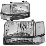 1992-1996 d F150/F250/F350 Chrome Bumper Headlights/+Cl